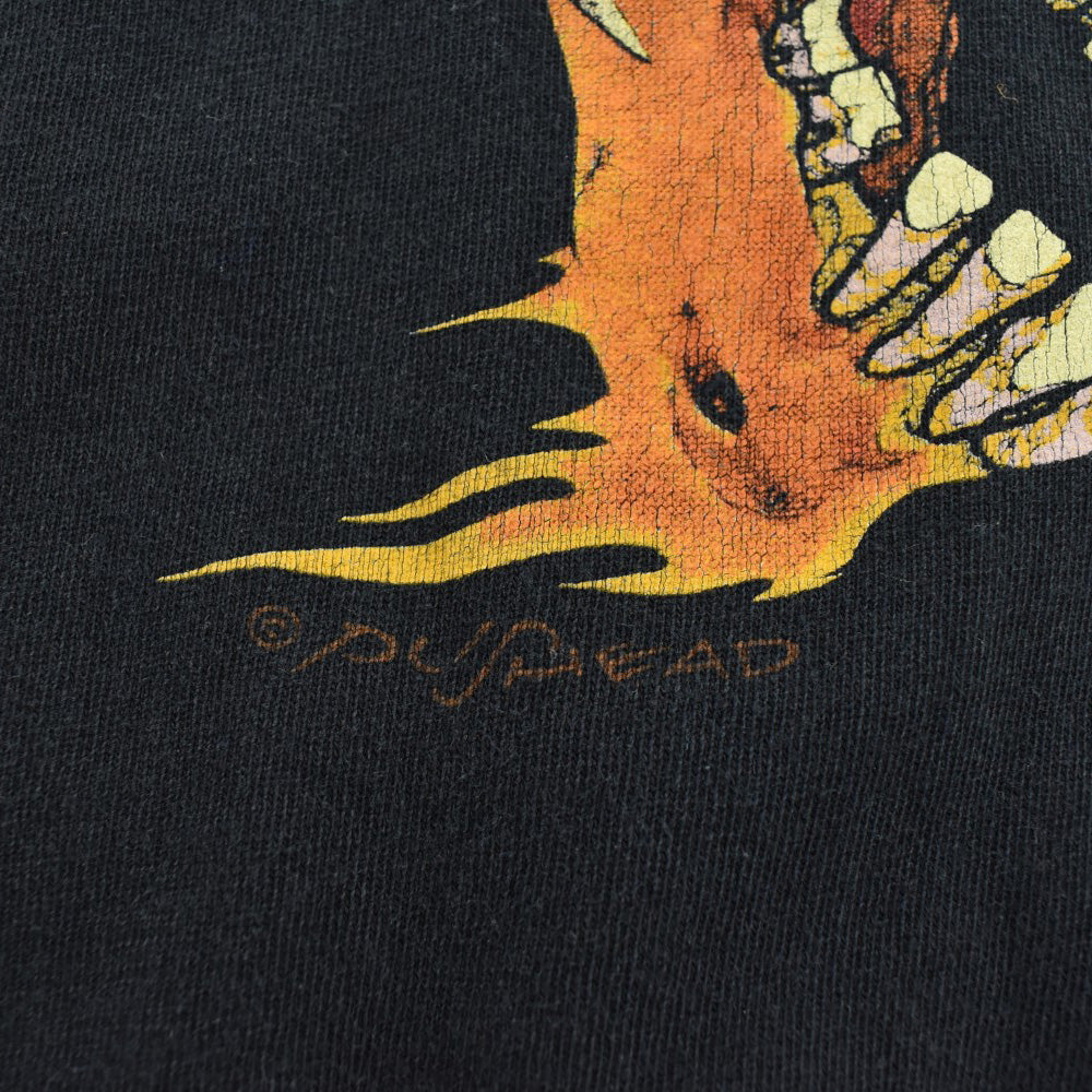 90's Metallica Pushead "Flaming Skull" スラッシュメタル ロックT 260728H