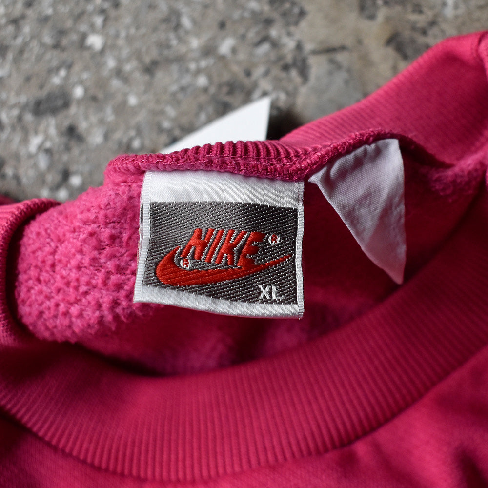 90's ネオンピンク！ NIKE 銀タグ ロゴスウェット 240605H