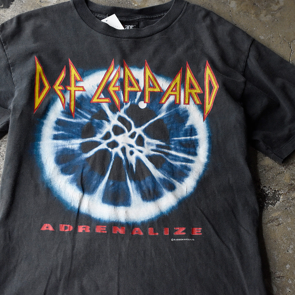 デフ・レパード Adrenalize アイスブルー サークルグラフィック ツアーTシャツ 1992年 ヴィンテージ