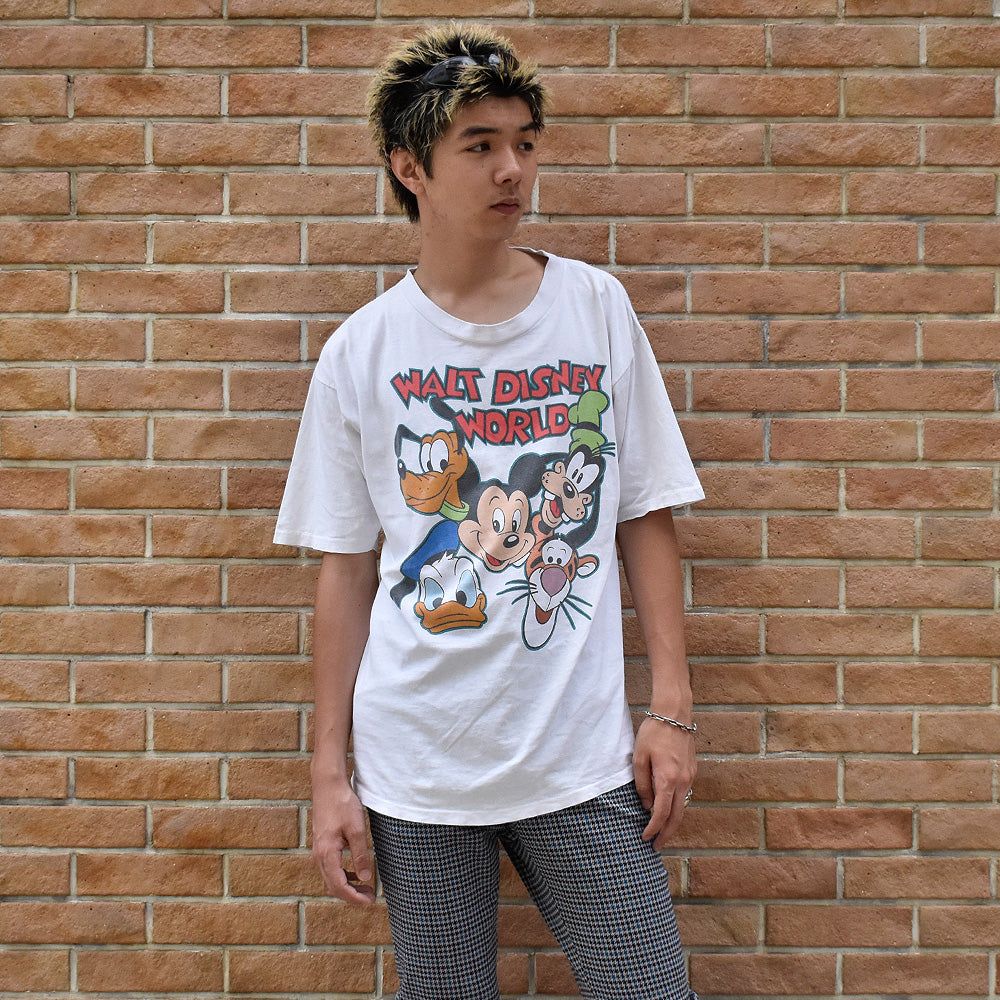 90's Disney “WALT DISNEY WORLD” 海外アニメ キャラ Tシャツ USA製 250801H