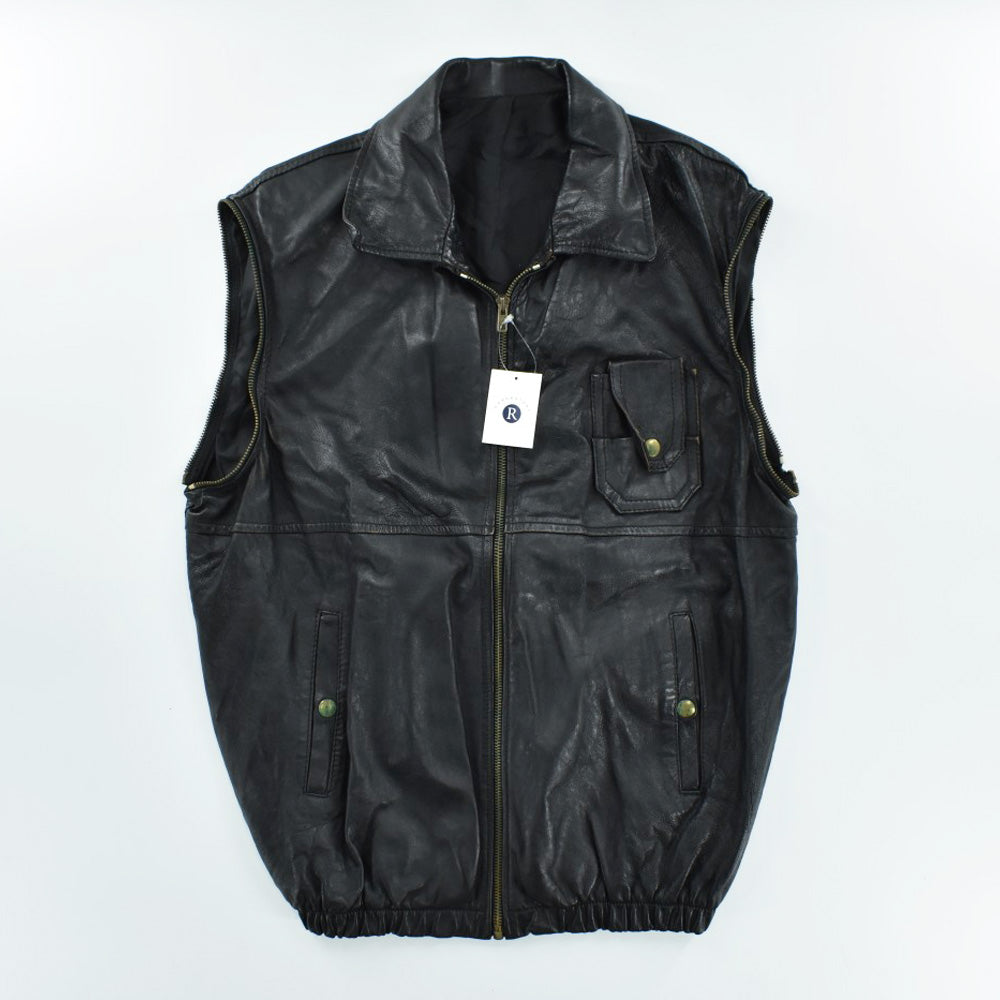 70's フランス軍 パイロット フライト レザージャケット 黒 260113H