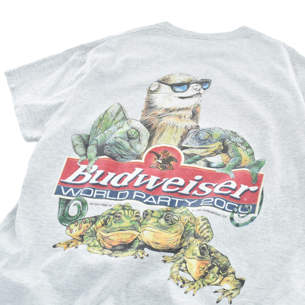 90's Budweiser "World Party 2000" アニマル プロモTシャツ 260619H