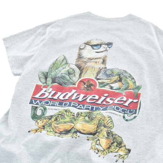 90's Budweiser "World Party 2000" アニマル プロモTシャツ 260619H