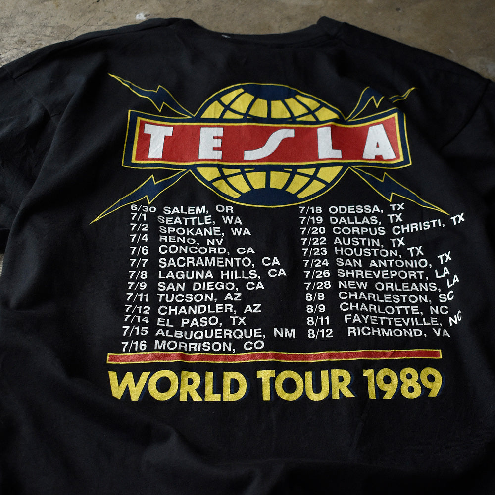 80's TESLA “The Great Radio Controversy” World Tour1989 Tシャツ 240913H