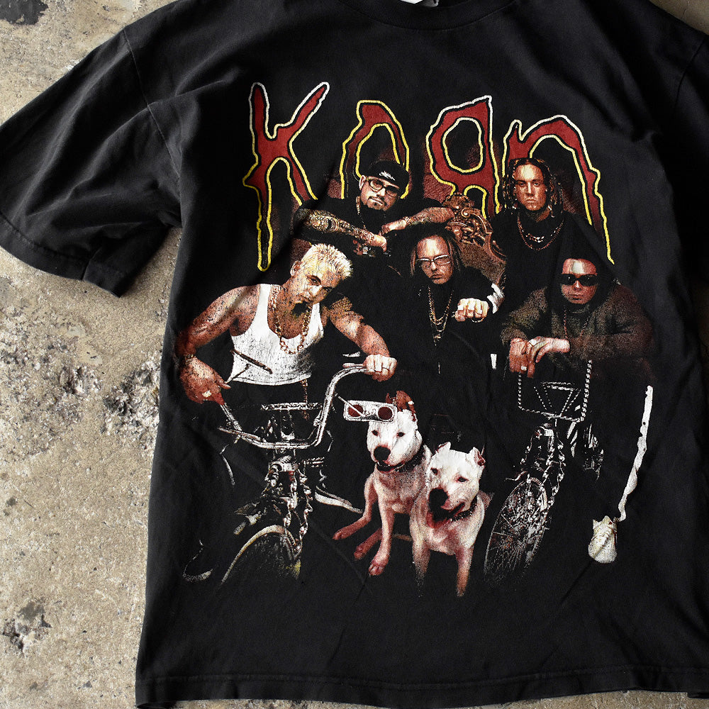 コーン メンバーと2匹の犬 フォトプリント Tシャツ 2000年代初頭 古着