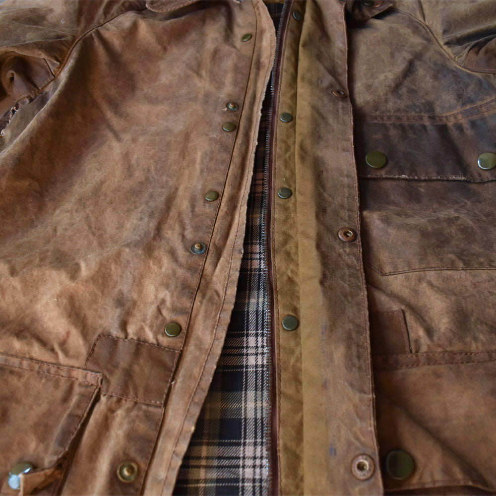 70’s Barbour 1ワラント solwayzipper フード付き オイルドコットンジャケット 240107