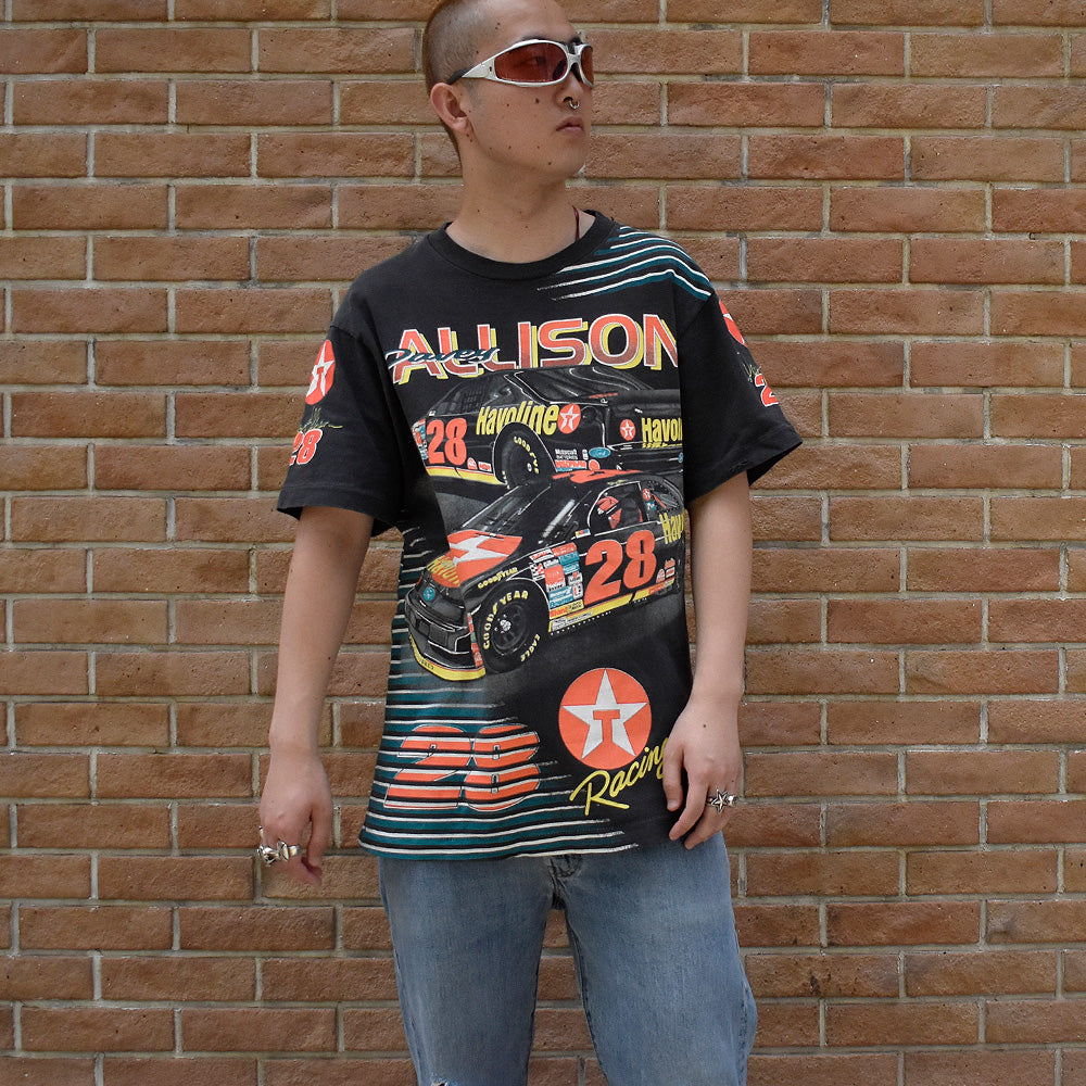 90's AOP！“Davey Allison” レーシング Tシャツ 250703H