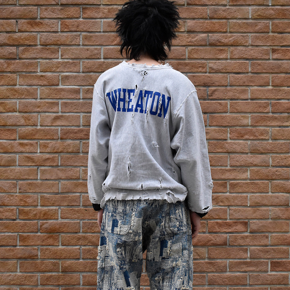 90's ボロ！ Champion “WHEATON” 両面プリント RWスウェット 250304H