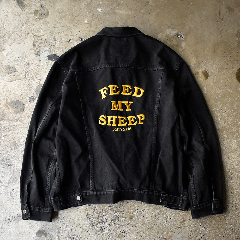 Levi’s PC9-72335-0013 刺繍 XXL size ブラック デニムジャケット 250622H