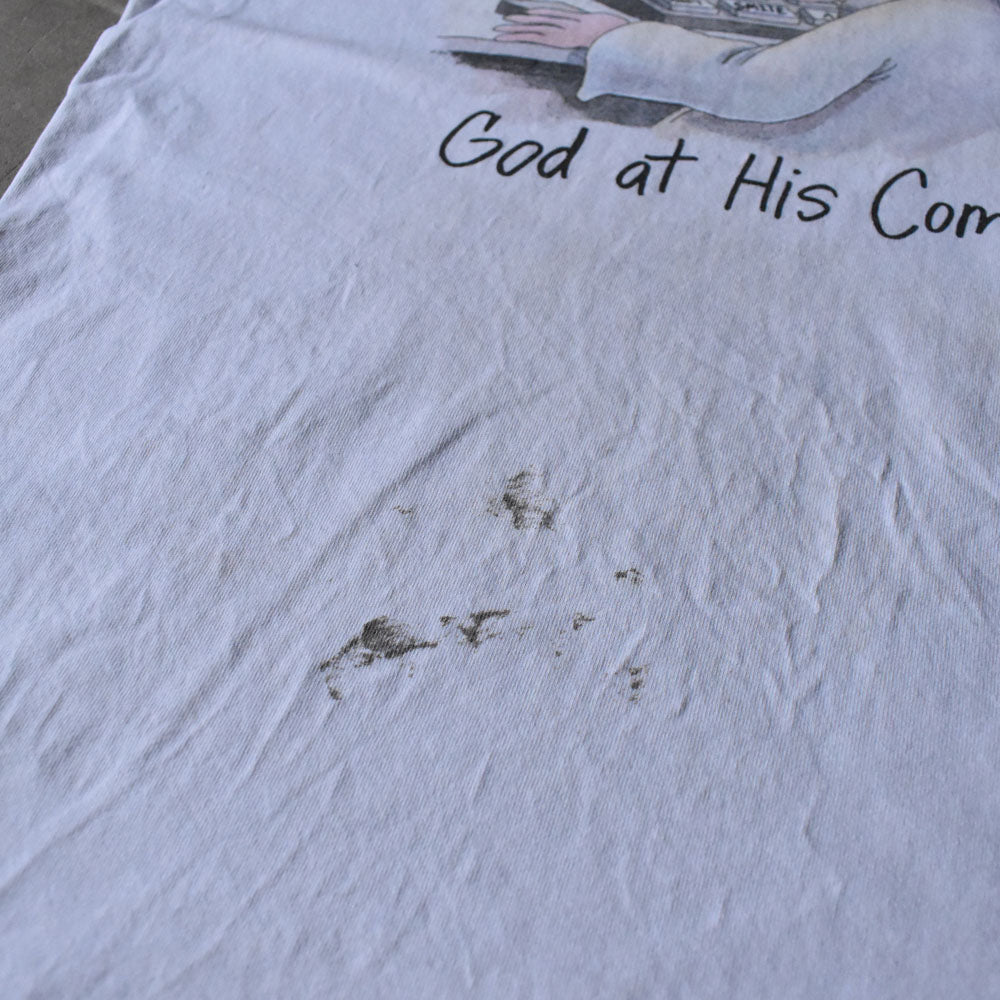 90's THE FAR SIDE “God at His Computer” アート Tシャツ USA製 240405