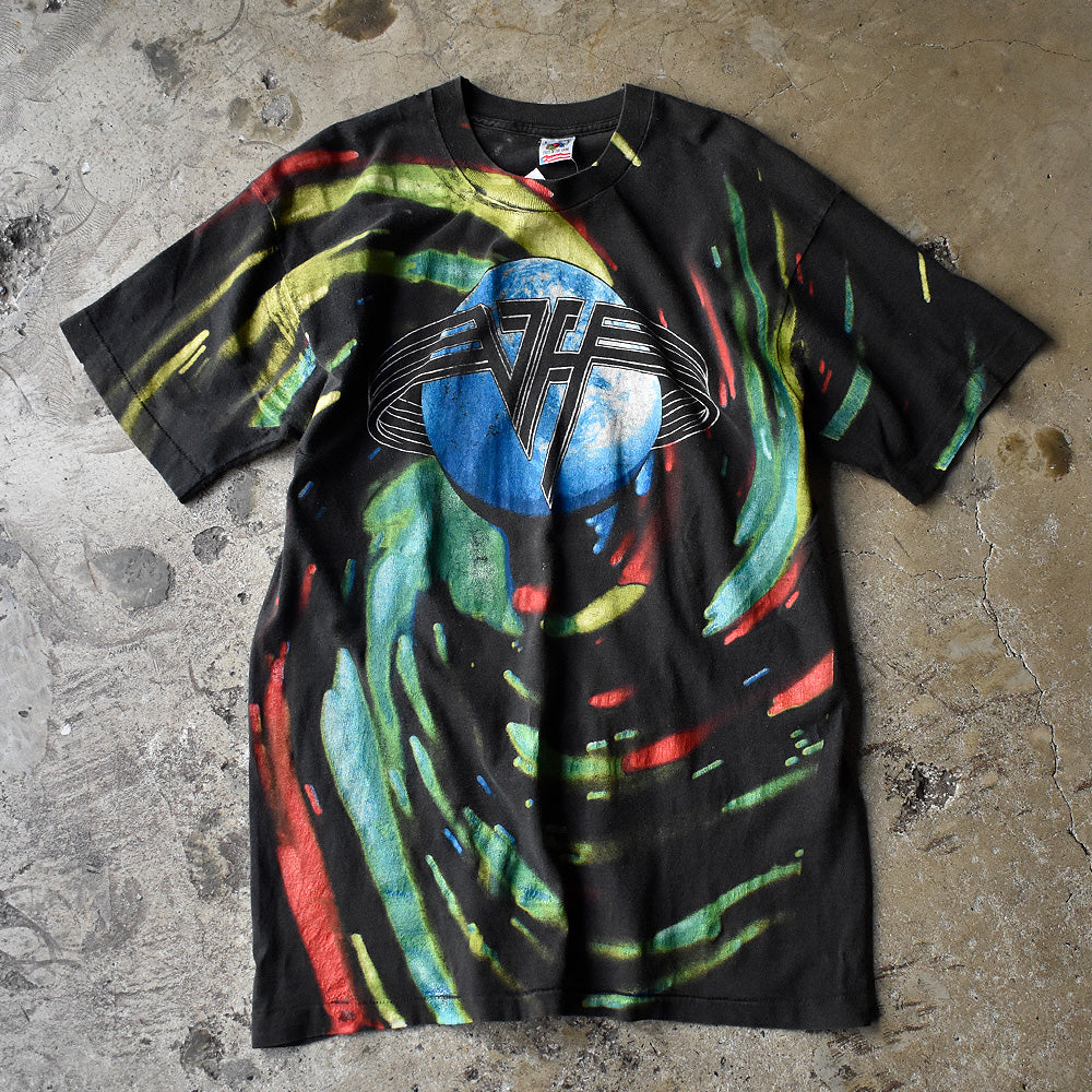 ヴァン・ヘイレン U.S. Tour オールオーバープリント ツアーTシャツ 1991年 フルーツオブザルーム ヴィンテージ