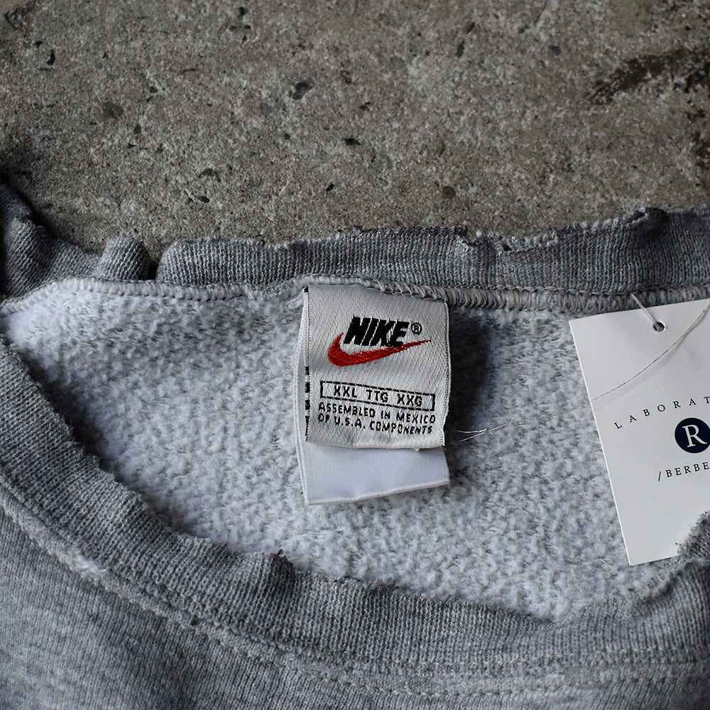 90's ダメージ！ NIKE swoosh logo刺繍 スウェット XXL size！ 240122H