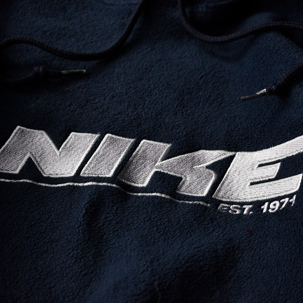 Y2K NIKE center small swoosh刺繡 フリースパーカー 241010H