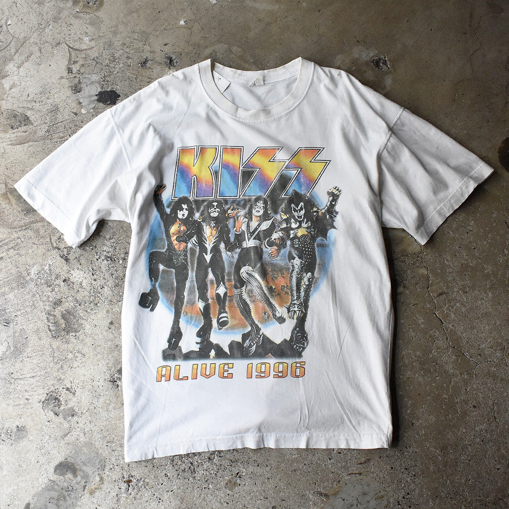 キッス Alive 1996 Tour メンバー ツアーTシャツ 90年代 ホワイト ヴィンテージ