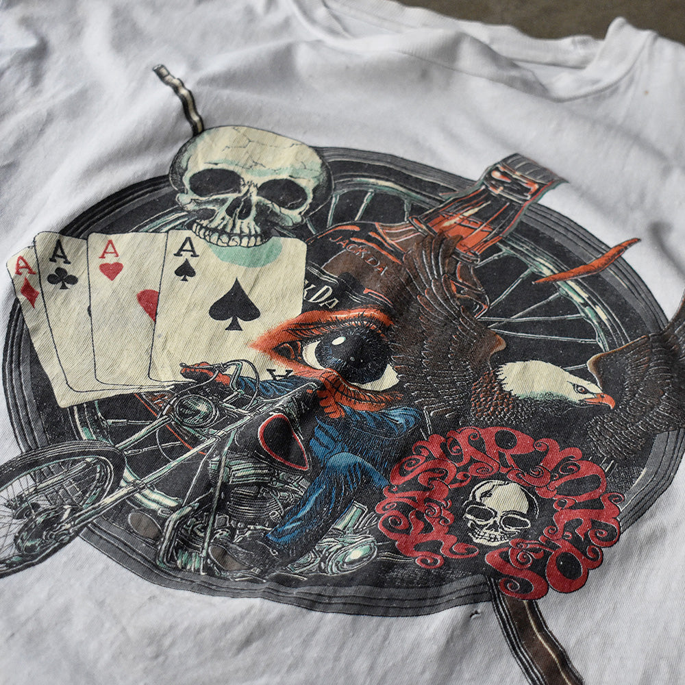90's skull＆bike Tシャツ 240328H