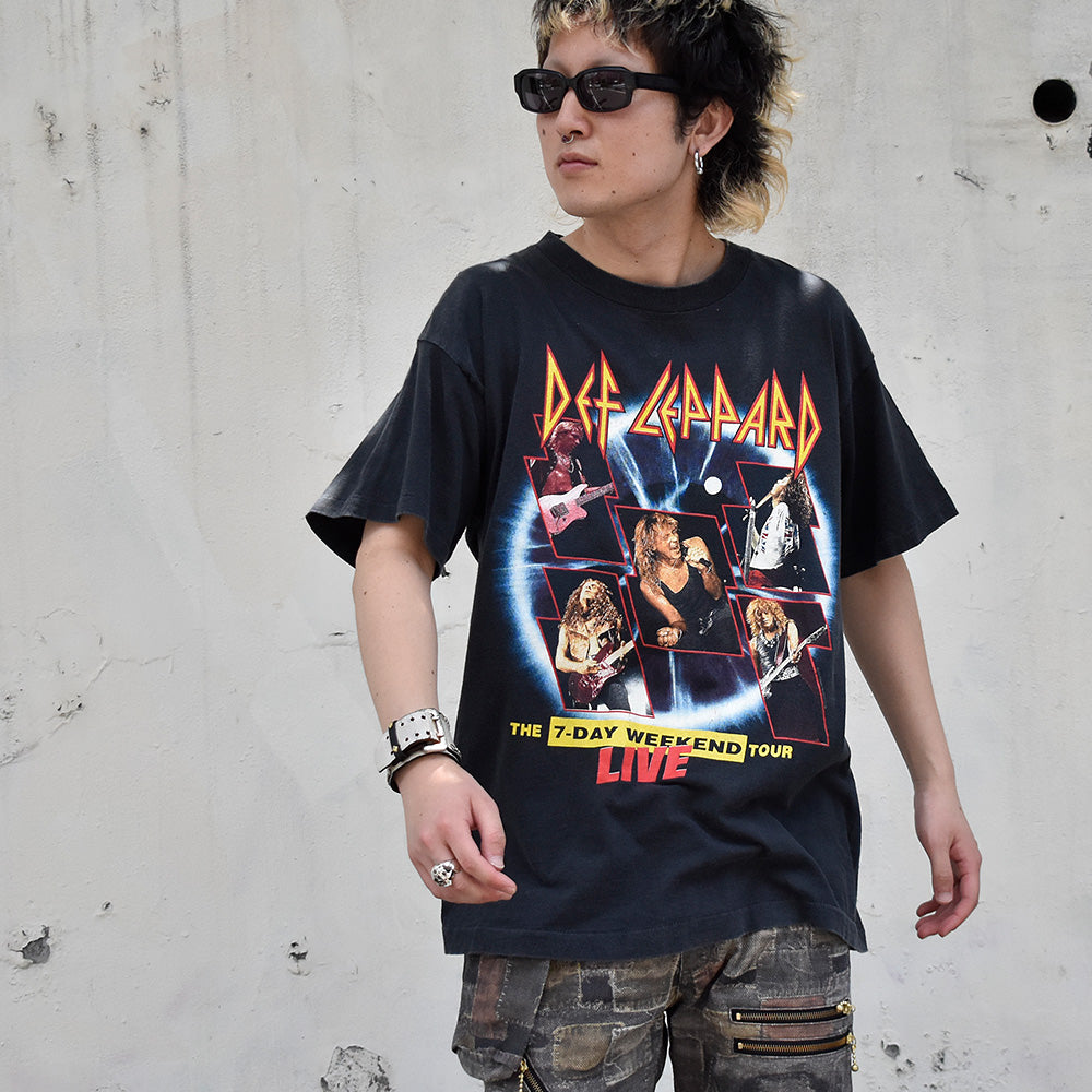 90's Def Leppard “THE 7-DAYS WEEKEND TOUR“ Live Tシャツ 240529H