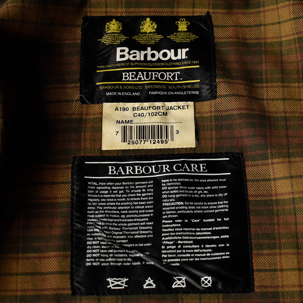 90's Barbour “BEAUFORT” オイルドジャケット 旧3ワラント イングランド製 231108H