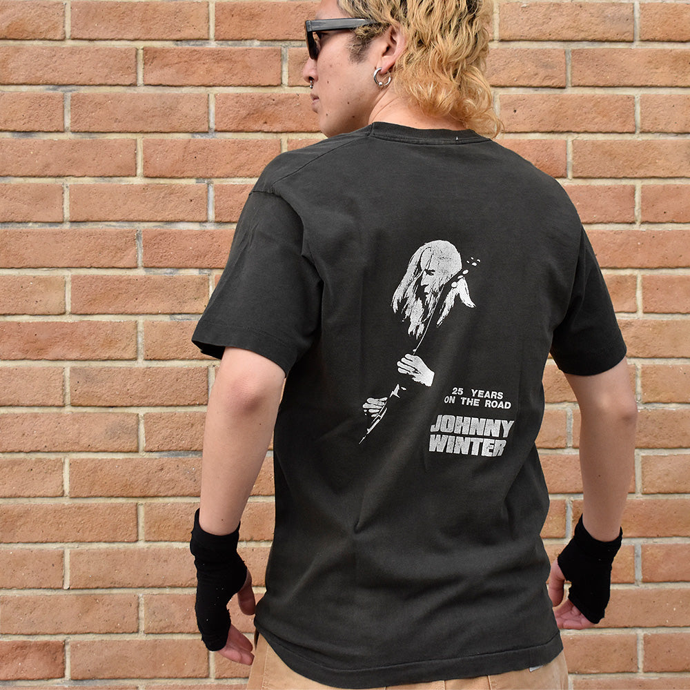 90's Johnny Winter “25 Years On The Road” Tシャツ 240207H