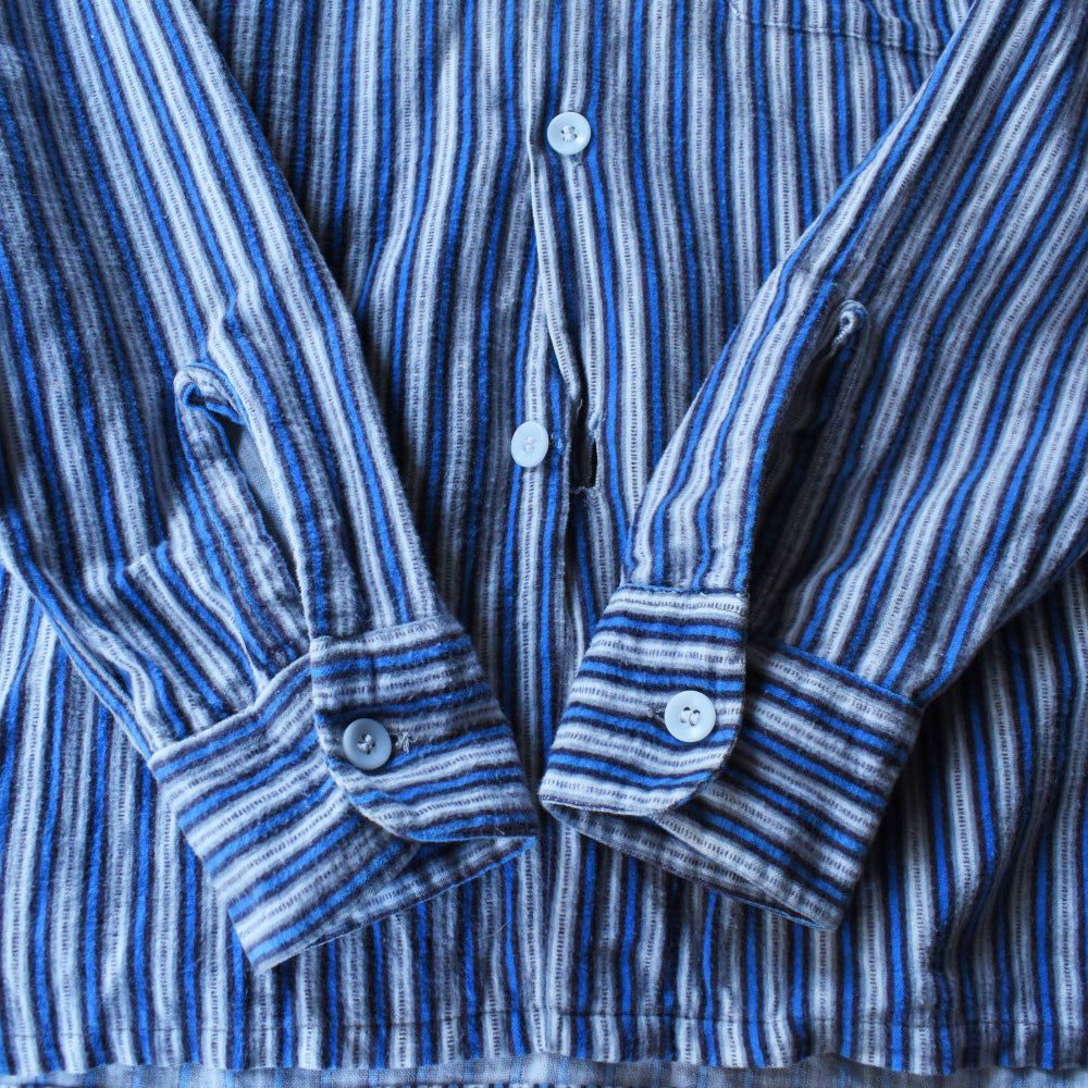 50〜60's コーデュロイループカラーシャツ　オンブレストライプ 33ff6cf32e4ab0ae421e15b65d32e1