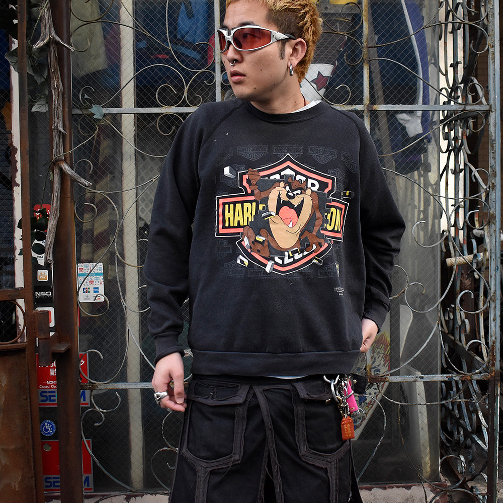 90's Harley Davidson×Looney Tunes “タズマニアンデビル“ スウェット 241220H