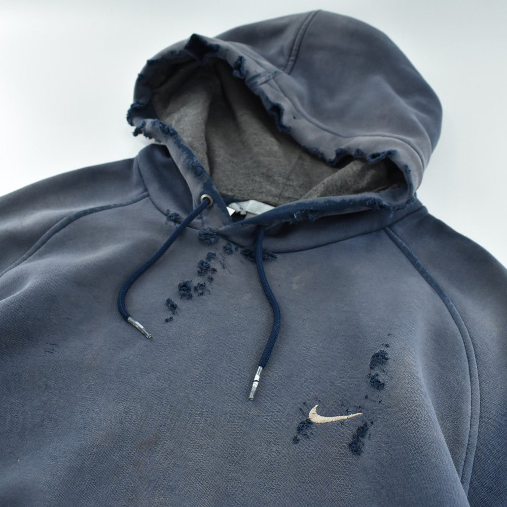 Y2K NIKE "BORO&フェード" ダメージスウェット フーディー 260327H