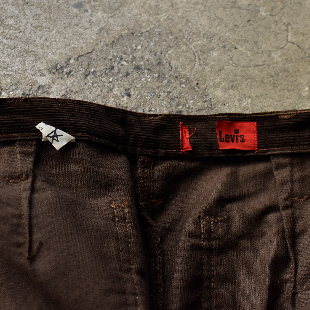 70's～レア！Levi's フレアコーデュロイパンツ フロント アーキュエイトステッチポケット！ 231122H