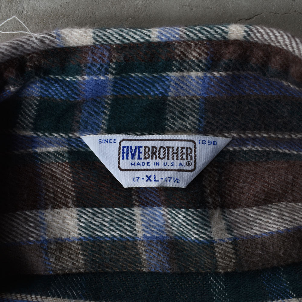 70-80's FIVE BROTHER ヘヴィー フランネルシャツ USA製 230922H