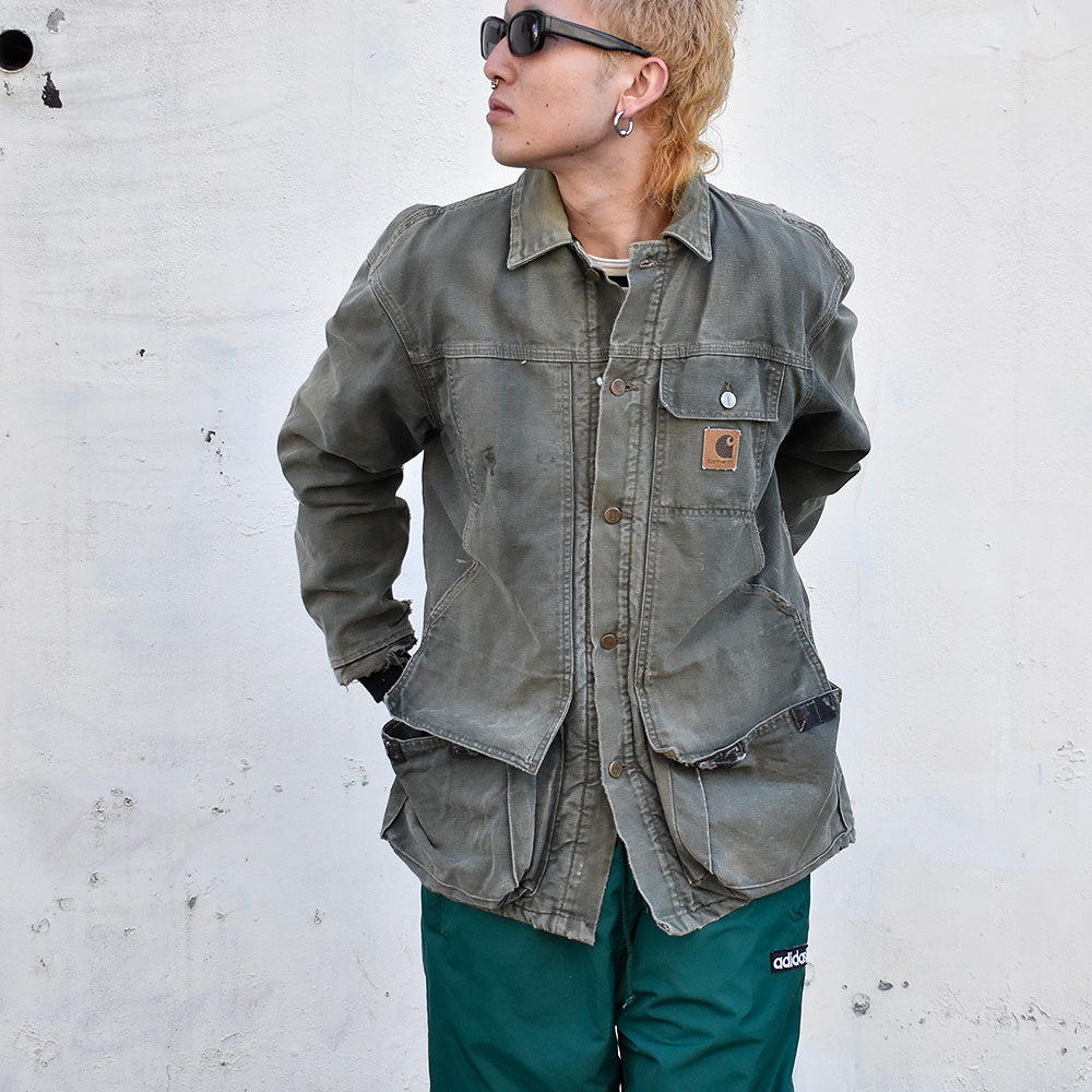 90’s ダメージ！ Carhartt ダックジャケット キルティングライナー USA製 231225H