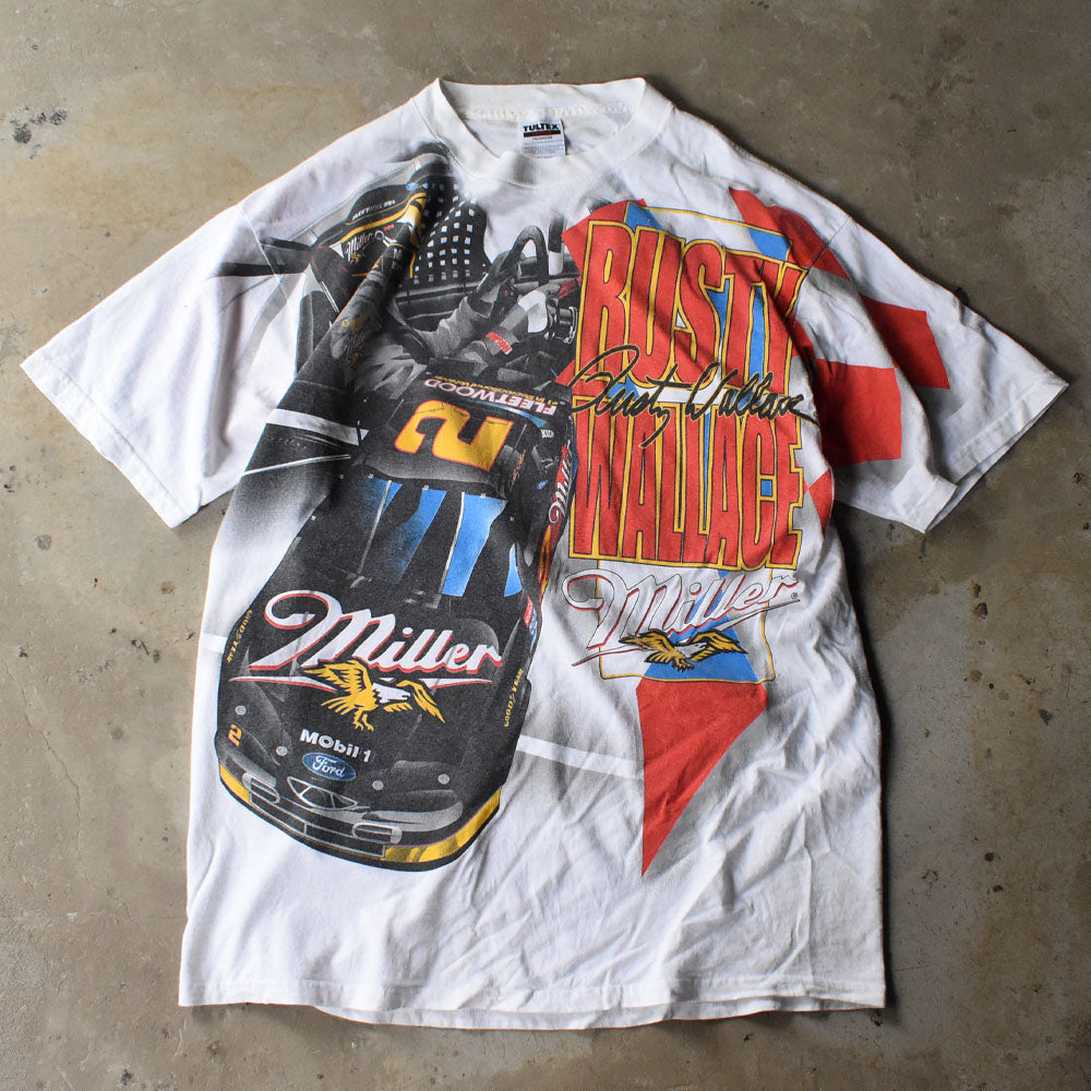 90’s “Rusty Wallace” AOP！ 両面プリント レーシングTシャツ 240711