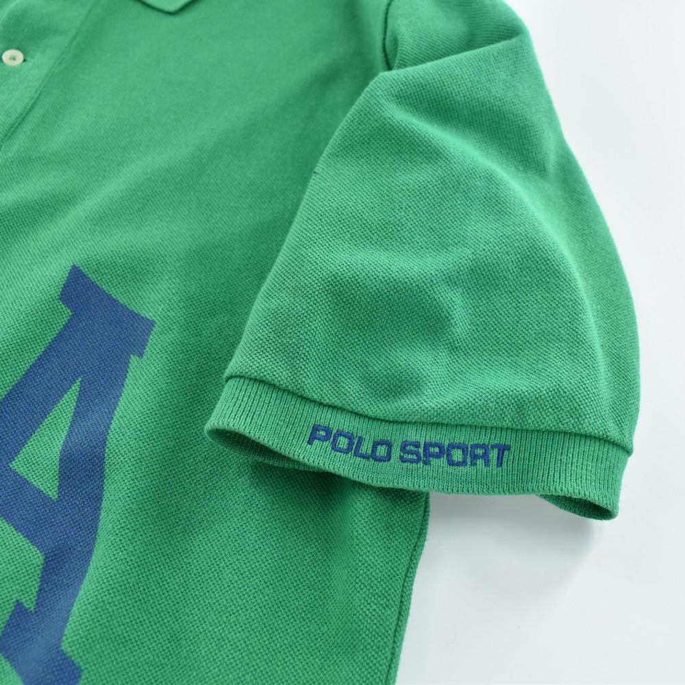 90's POLO SPORT RALPH LAUREN "USA" 鹿の子 ポロシャツ USA製 260410H