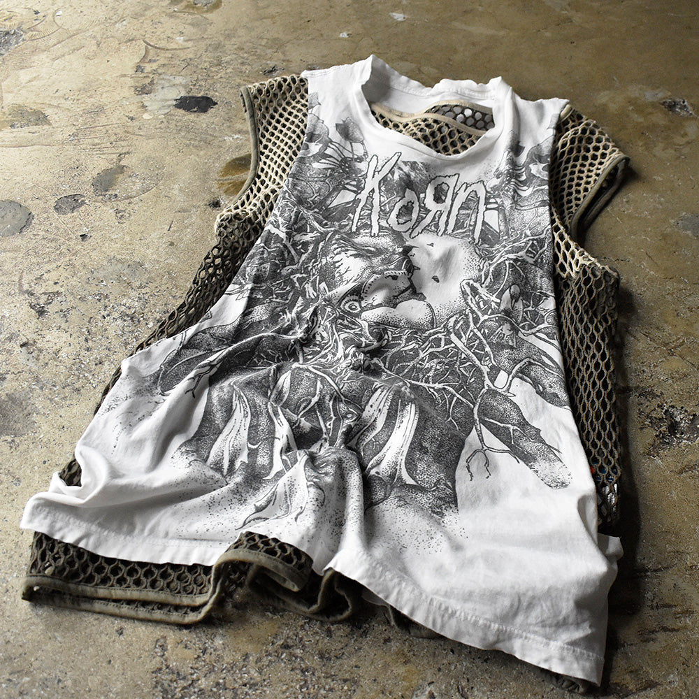コーン オーバープリントグラフィック カットオフTシャツ 2000年代初頭 古着