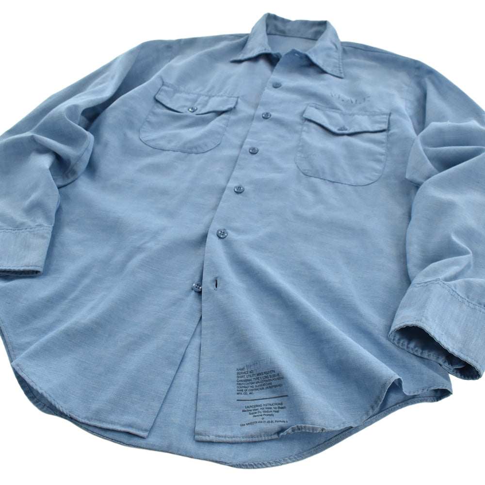 80's U.S.NAVY ステンシル シャンブレー ユーティリティシャツ 261016H