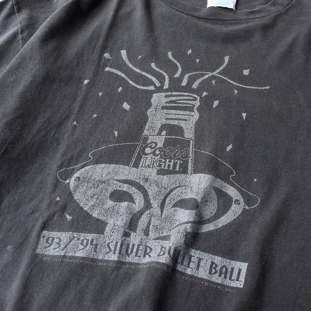 90’s COORS LIGHT “'93/’94 SILVER BULLT BALL” 企業ロゴ Tシャツ 250425