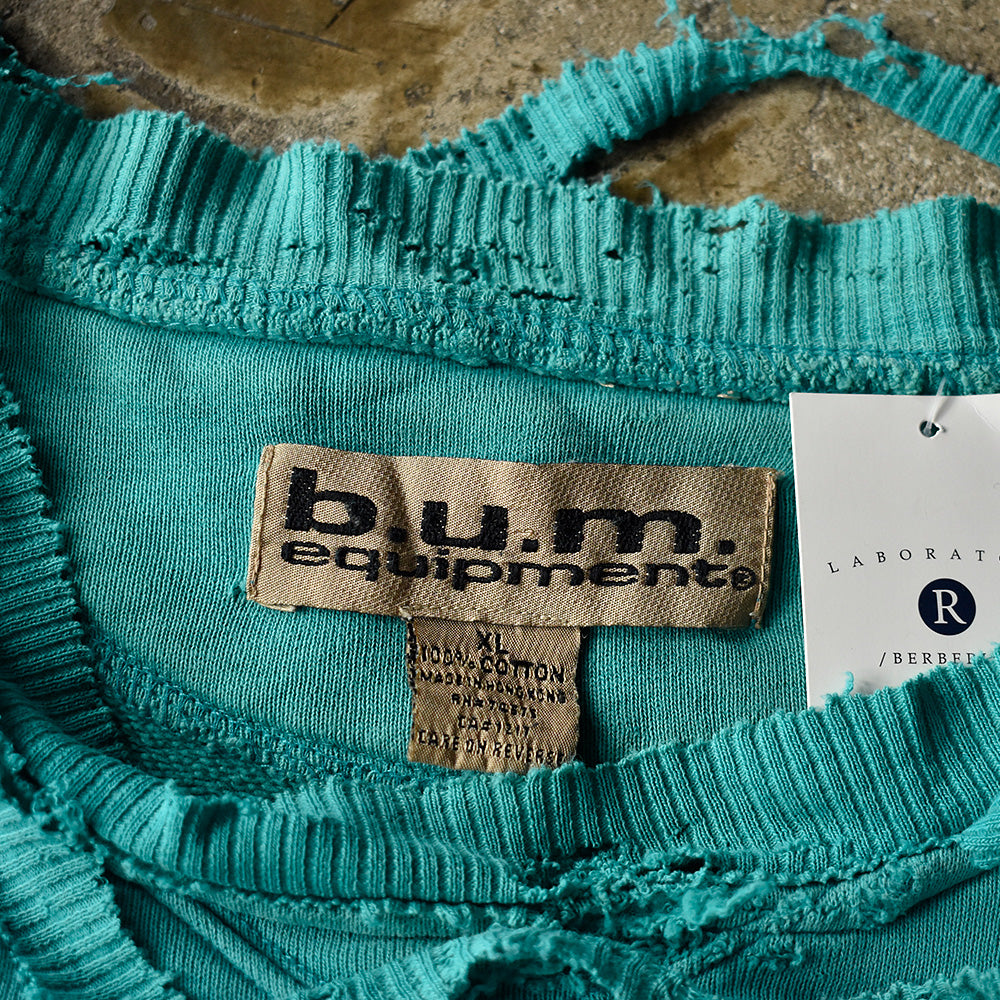 90's ボロ！b.u.m.equipment カットオフ ショートスリーブ スウェット 231016H