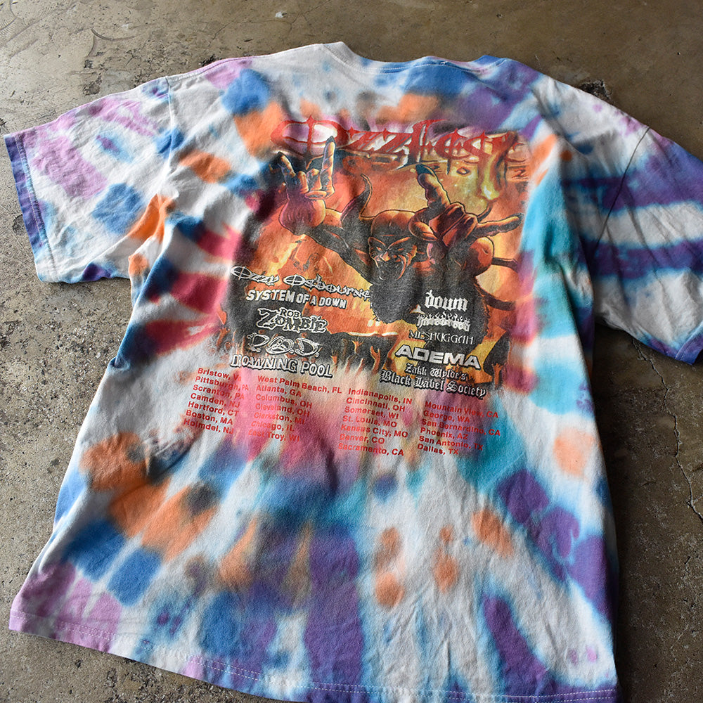 Y2K Ozzy Osbourne "Ozzfest 2002" タイダイ！ フェス ロック Tシャツ 250822H