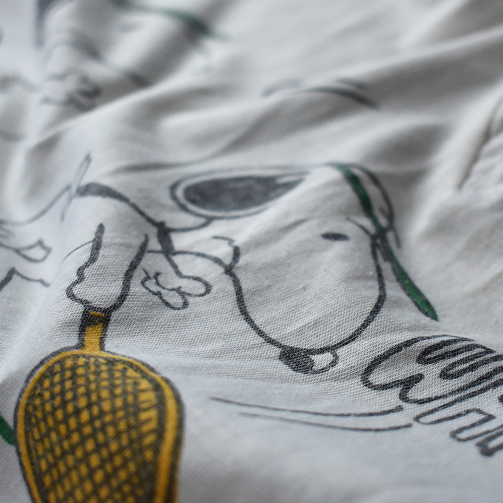 70's Arrow World's Greatest “SNOOPY“ 染み込み 襟付きVネックTシャツ 240829H