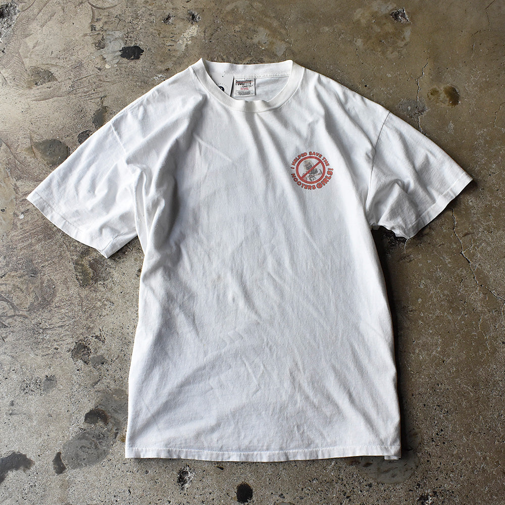 90’s HOOTERS “She’s Staying！“ 両面プリント Tシャツ 250805H