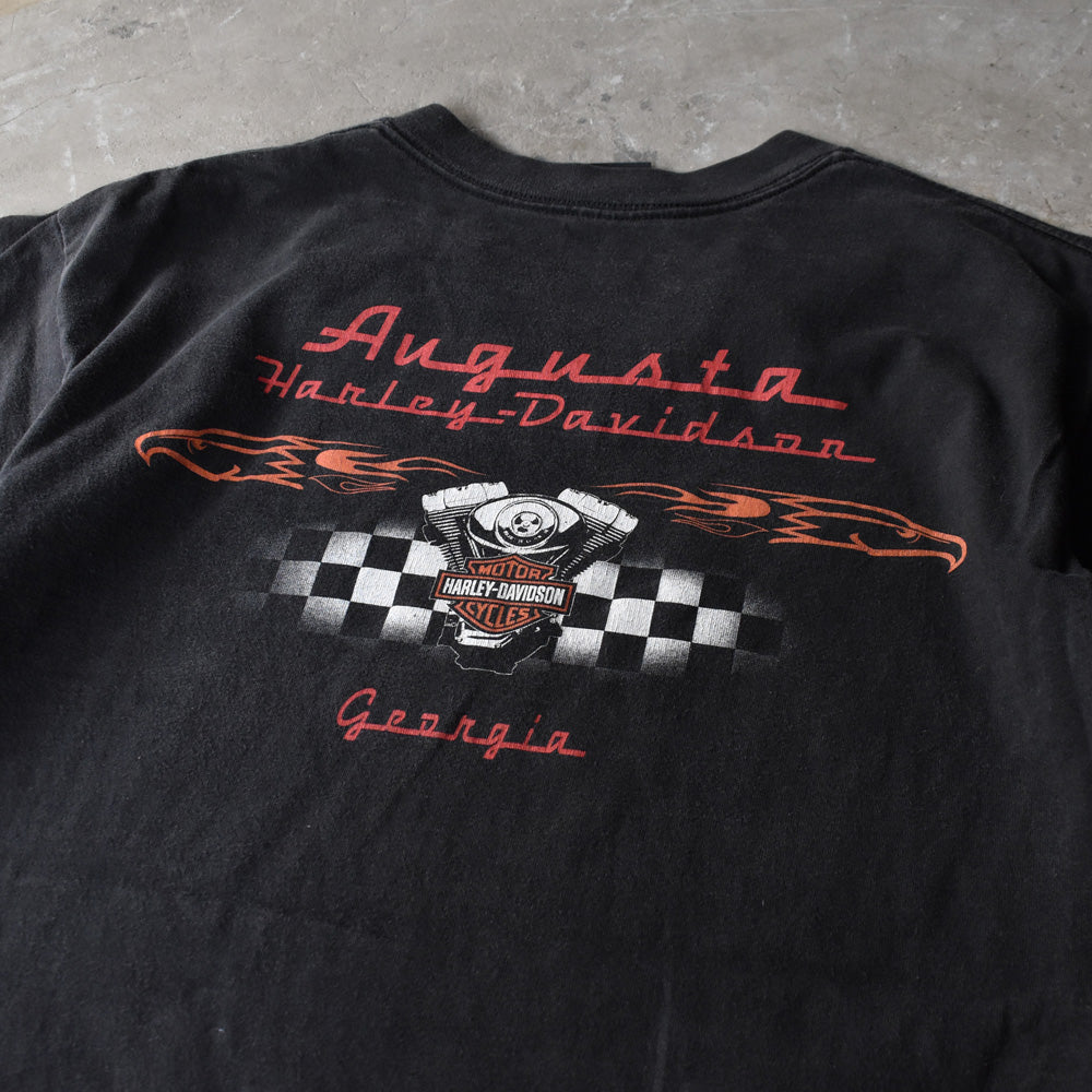 Y2K Harley-Davidson 両面プリント Tシャツ 231002