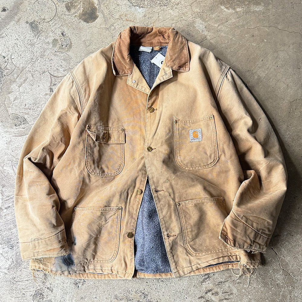 90's ダメージ！ Carhartt ダック チョアコート ブランケットライナー 240309H