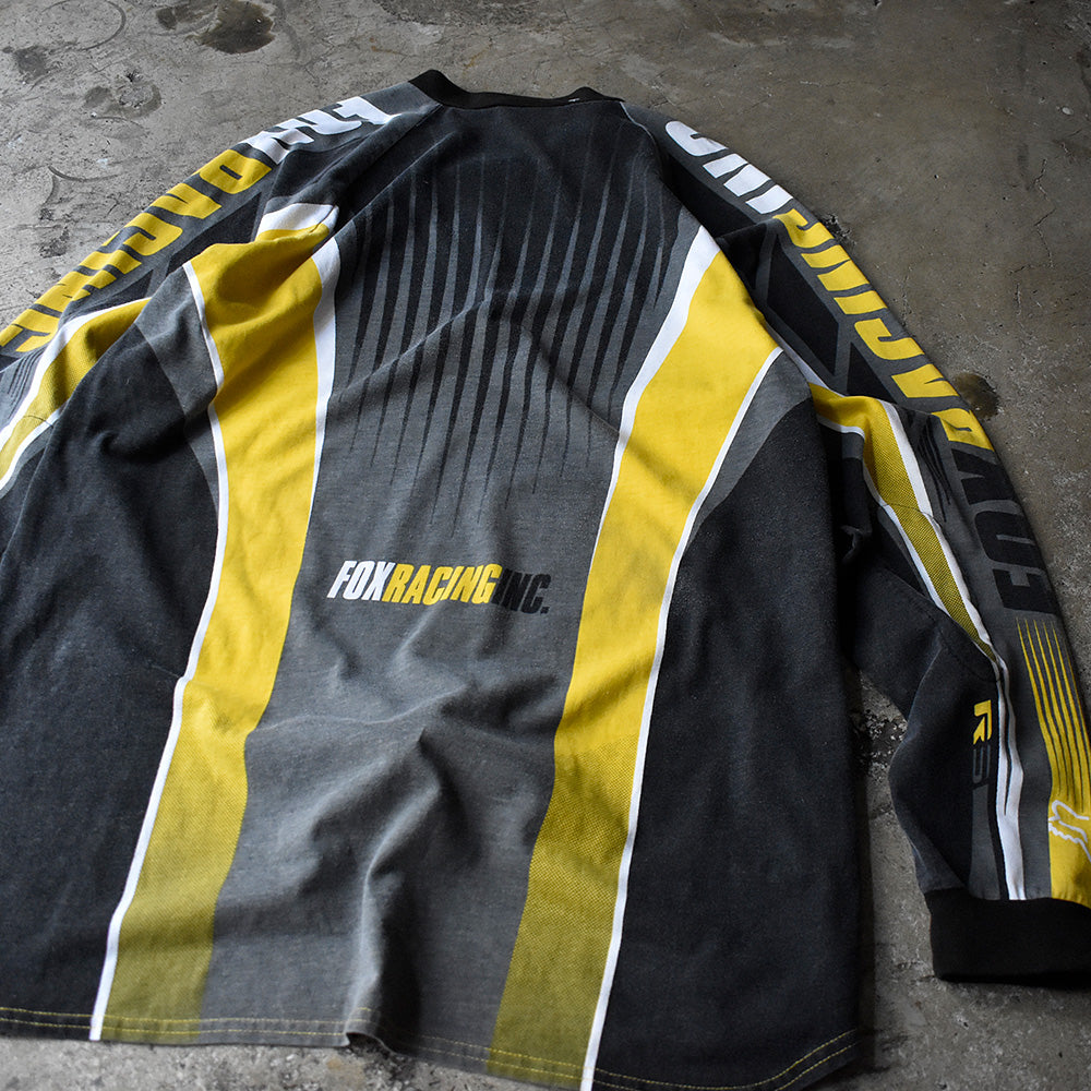 Y2K FOX RACING コットン レーシング ロングスリーブTシャツ 240818H