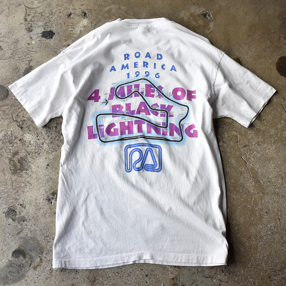 90's Road America 1996 “4 Miles of Black Lightning” レーシング Tシャツ 250725H