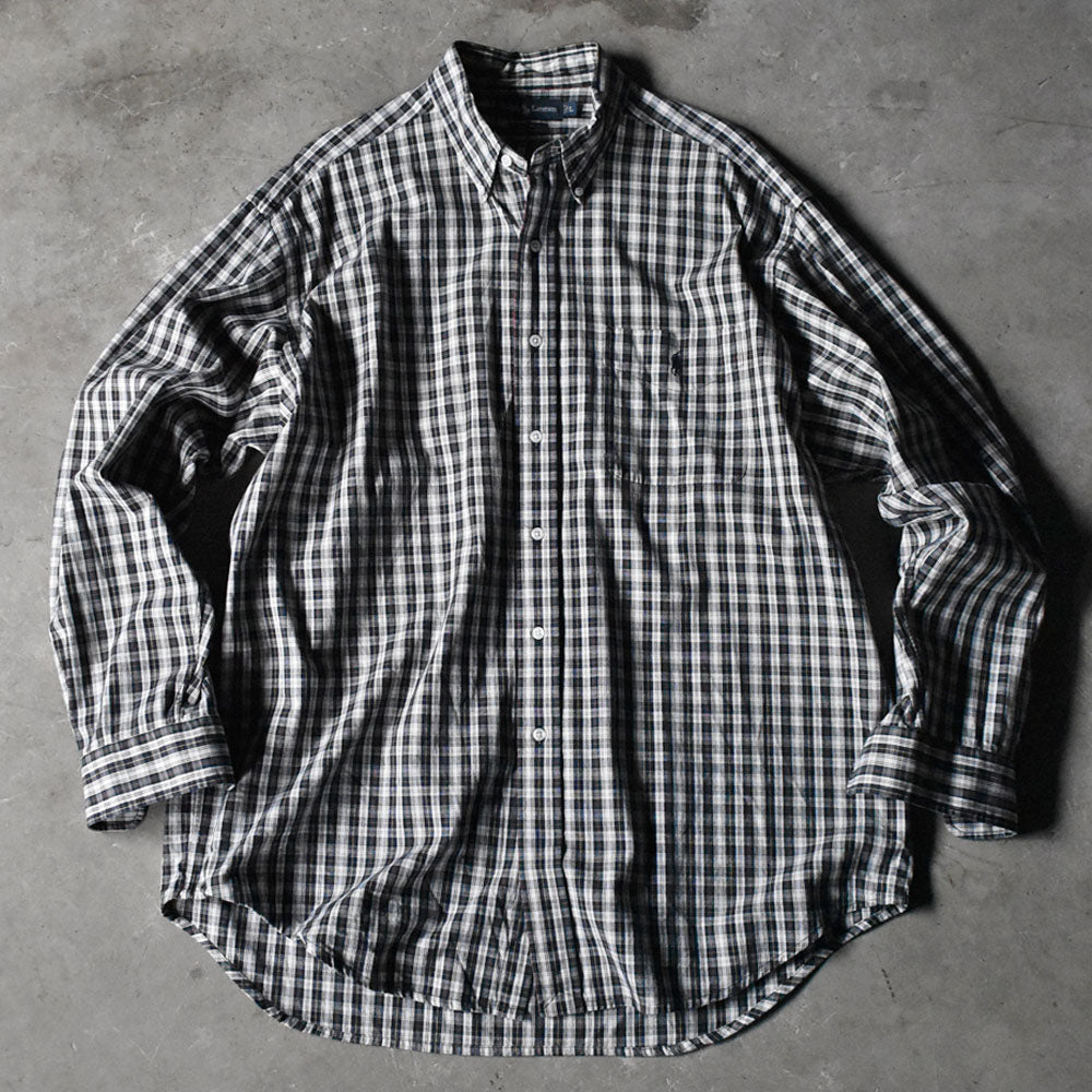 90's Ralph Lauren “BIG SHIRT” タータンチェック ボタンダウンシャツ 240327 S2073