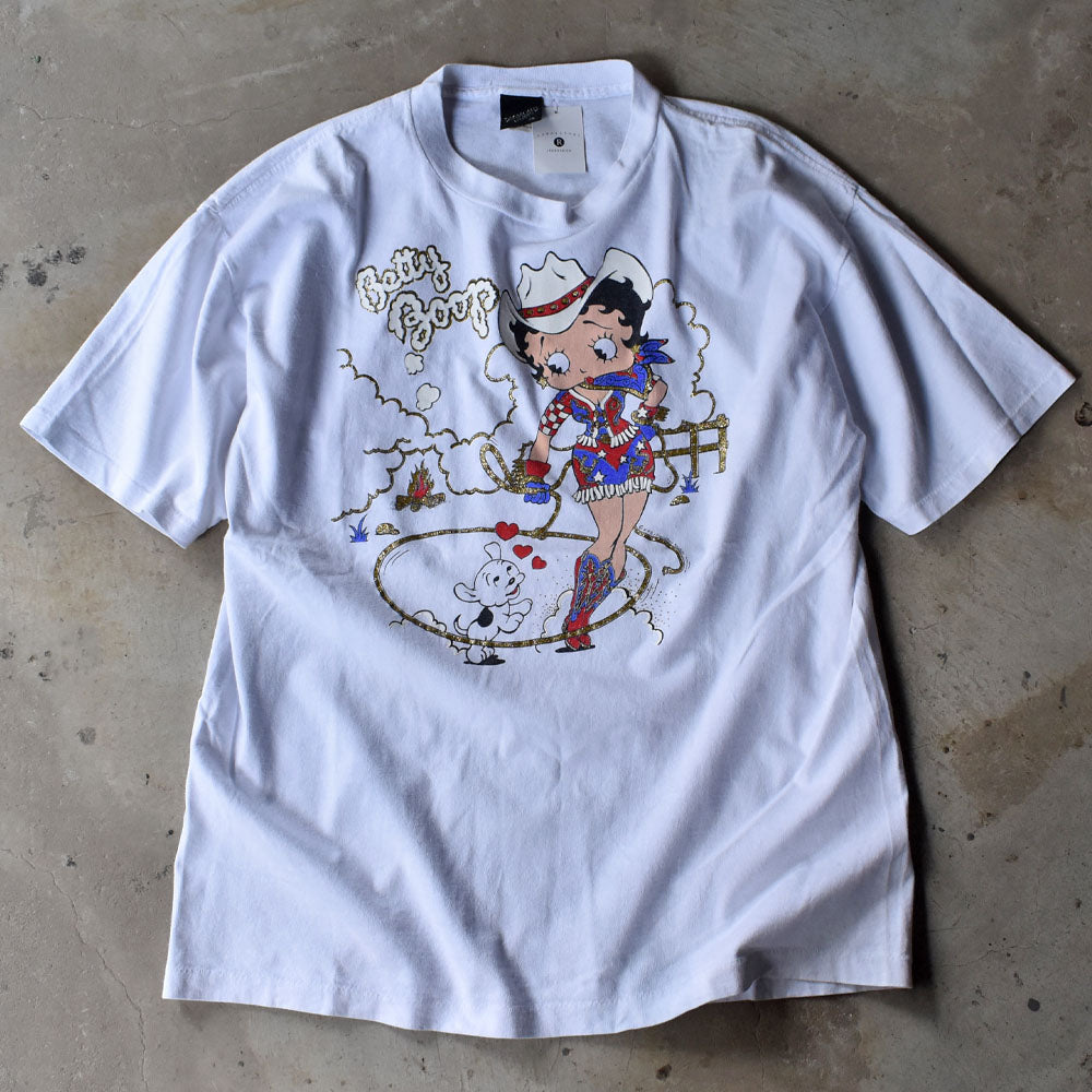 ベティ・ブープ カウガール ラメプリント キャラクターTシャツ 90年代 USA製 ヴィンテージ