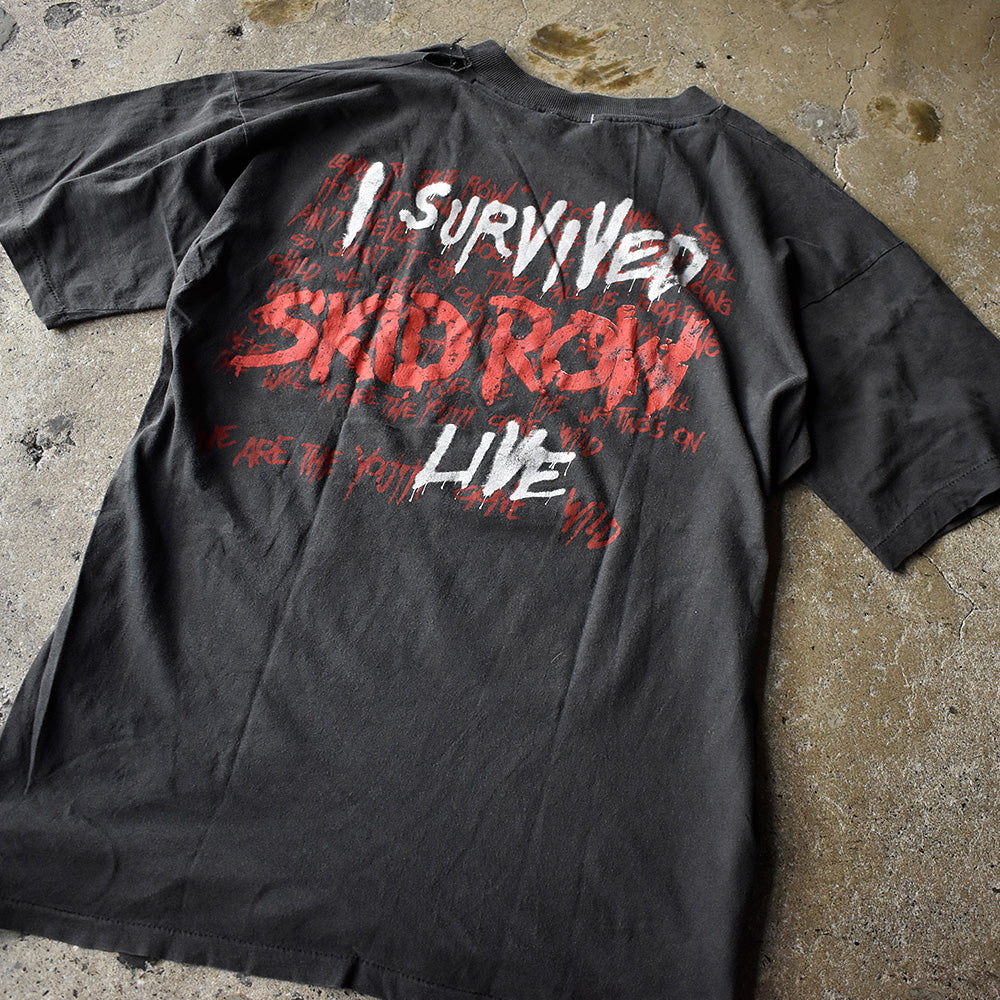 90's SKID ROW "I SURVIVED SKID ROW LIVE" ロック Tシャツ 250724H