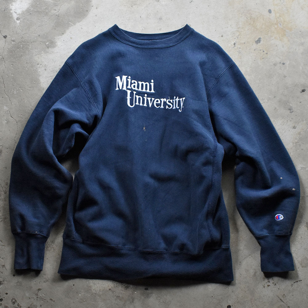 90's　Champion/チャンピオン  “Miami University” RWスウェット　230908