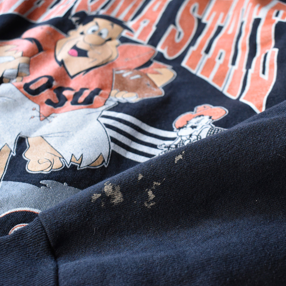 90's OKLAHOMA STATE COWBOYS × THE FLINTSTONE スウェット 231018