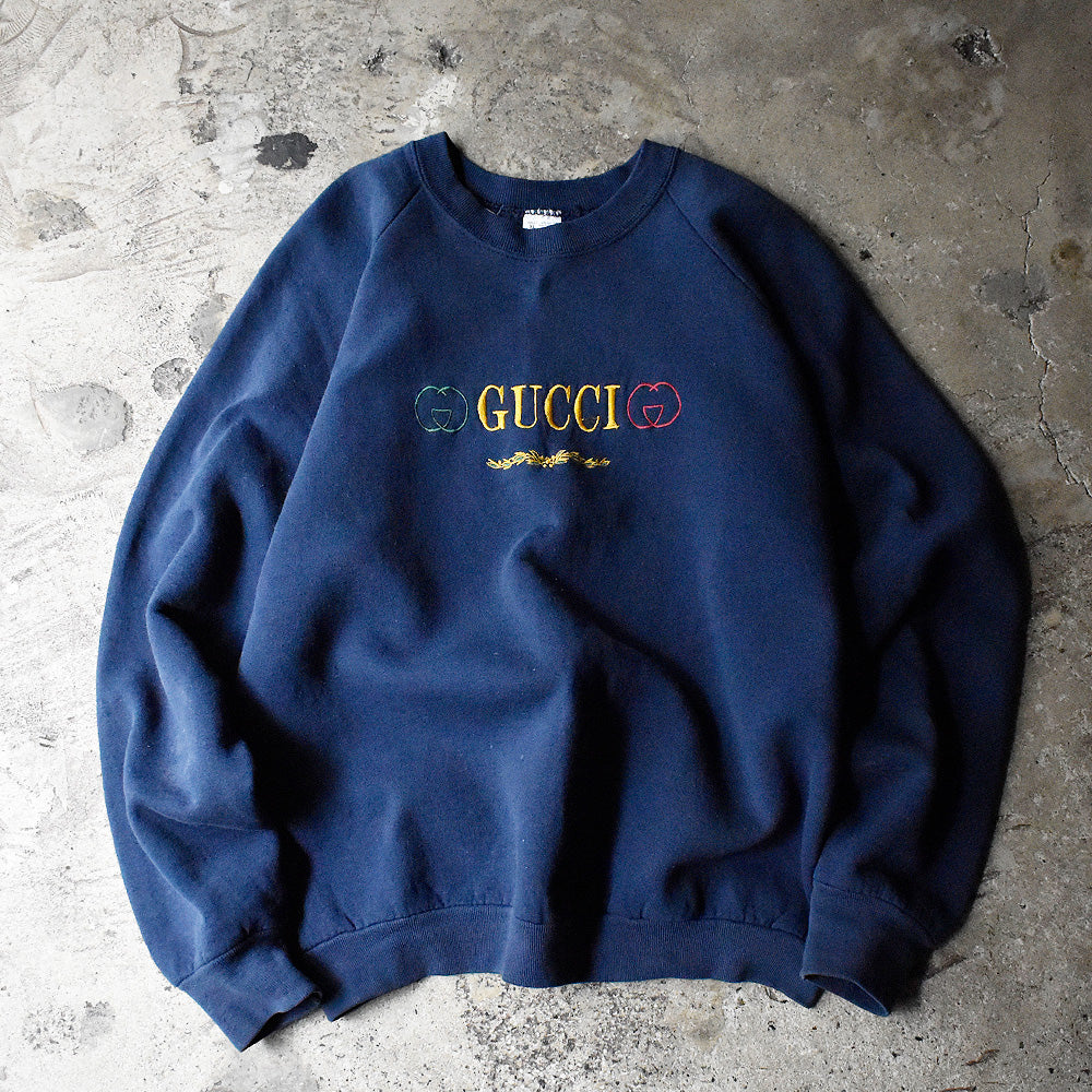 90's ブートレグ GUCCI 刺繡スウェット USA製 240205H