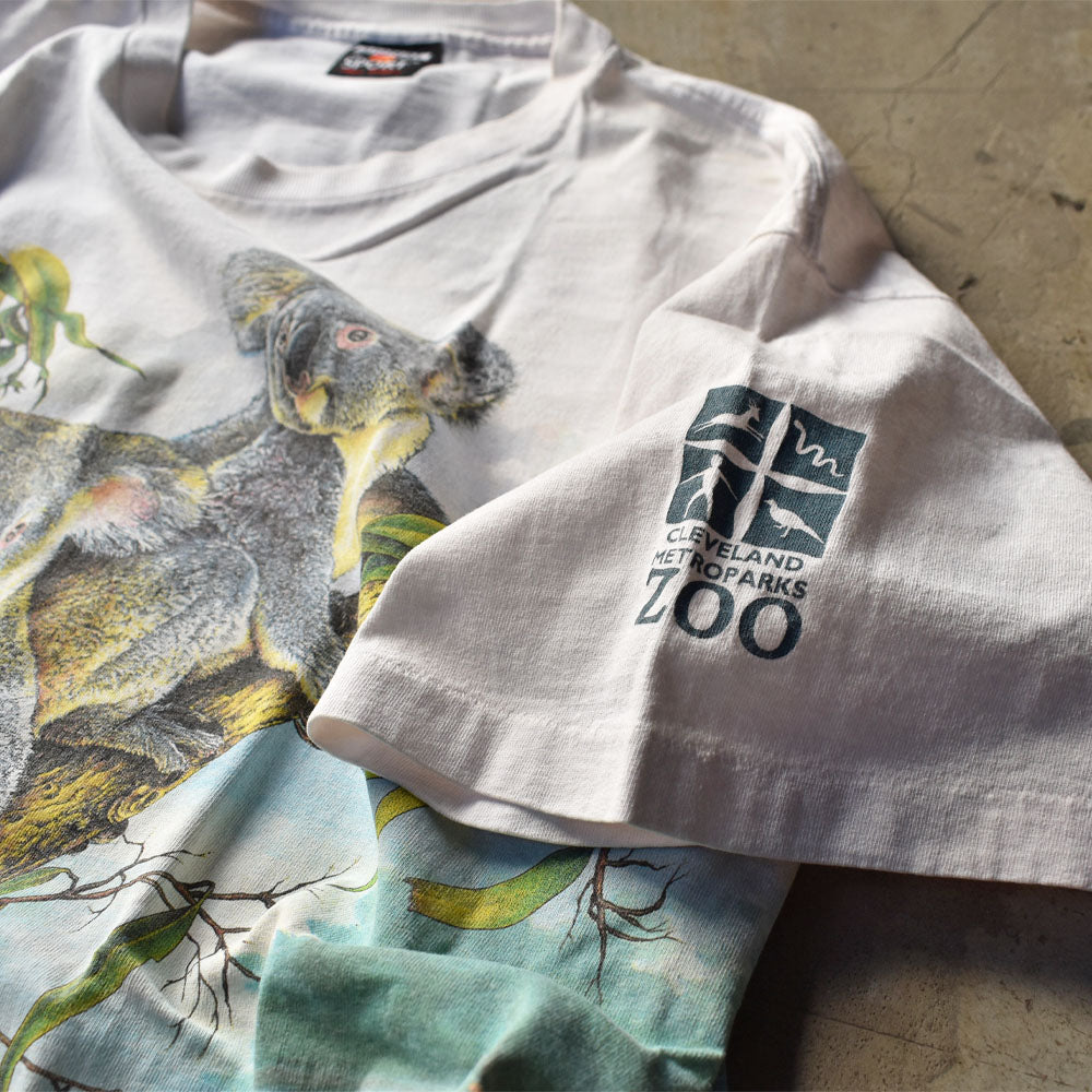 90’s　HABITAT “koala” コアラ アニマルプリント Tシャツ　USA製　230802