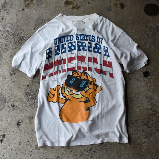 90's Garfield "United States of America" 海外アニメ キャラ Tシャツ USA製 230819H