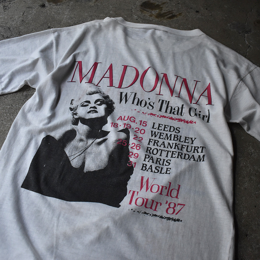 80's　Madonna/マドンナ　"Who's That Girl"　World Tour 1987 Tee　230629H　